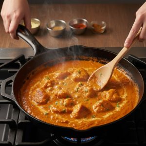 butter chicken serving