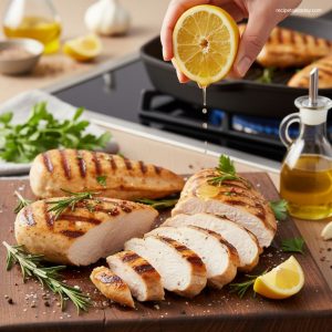grilled chicken in pan serving