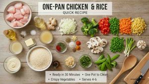 One-Pan-Chicken-and-Rice-ingredients