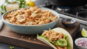 Quick Shredded Chicken in Pan