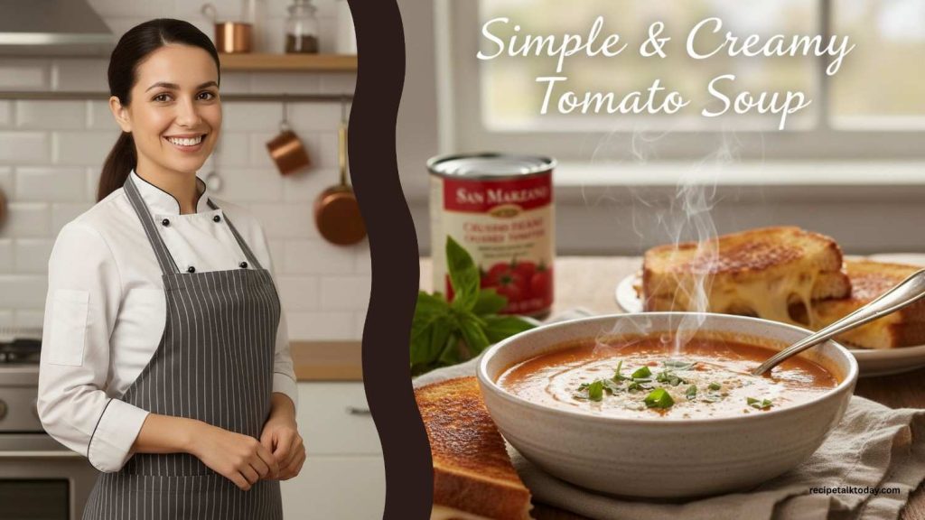 How I Serve It I like to pair this soup with: Grilled cheese sandwich (the classic I grew up with) Crusty bread for dunking Crispy bacon bits on top Fresh basil and Parmesan A simple garden salad