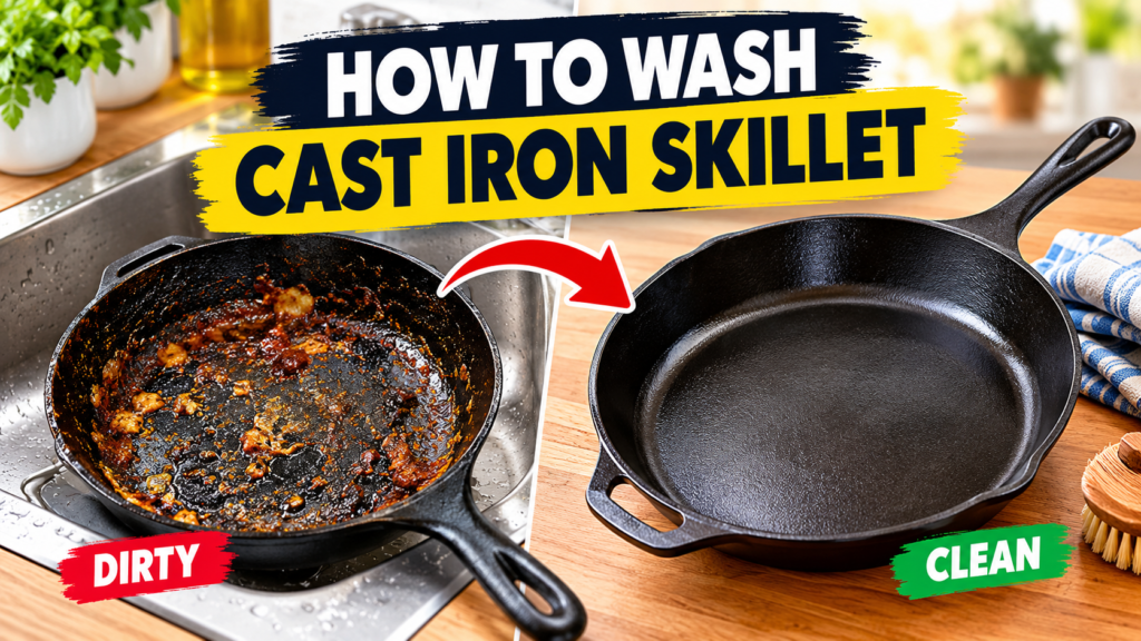 How to Wash Cast Iron Skillet