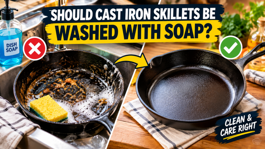 Should Cast Iron Skillets Be Washed With Soap